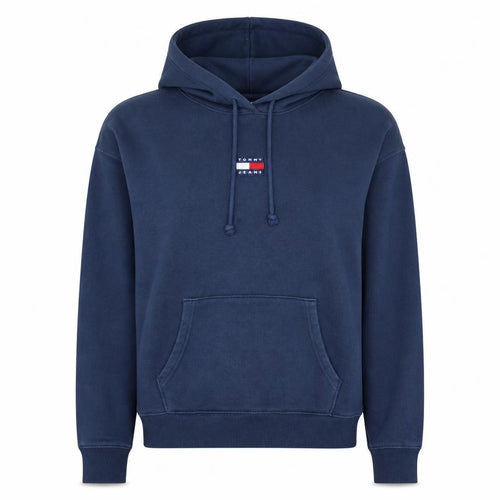 Tommy Jeans Women Navy Blue Large Pullover Hoodie Cotton Casual
