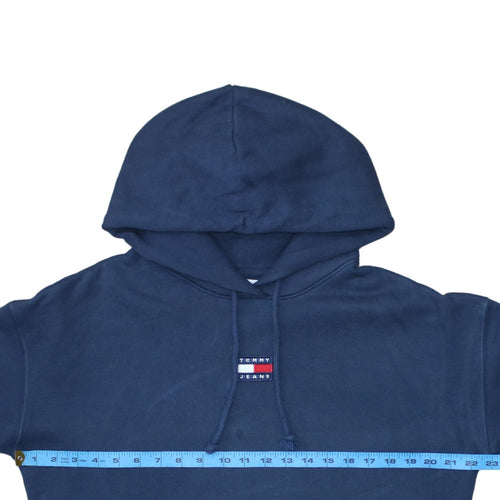 Tommy Jeans Women Navy Blue Large Pullover Hoodie Cotton Casual