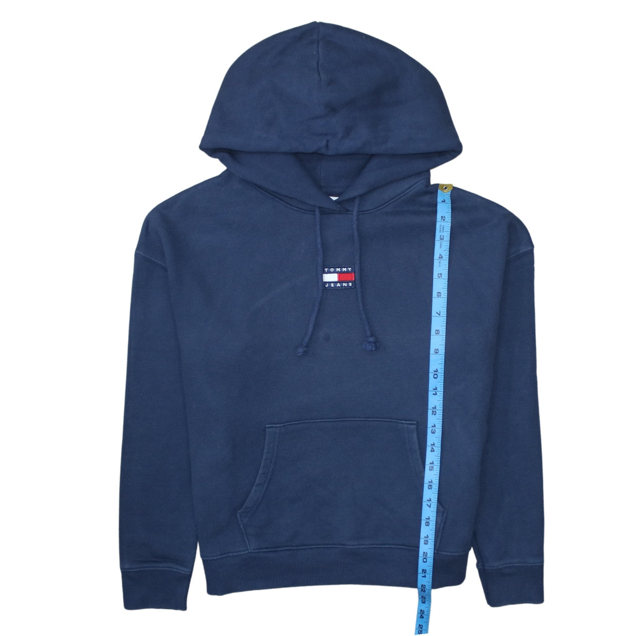 Tommy Jeans Women Navy Blue Large Pullover Hoodie Cotton Casual