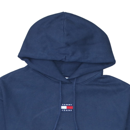 Tommy Jeans Women Navy Blue Large Pullover Hoodie Cotton Casual