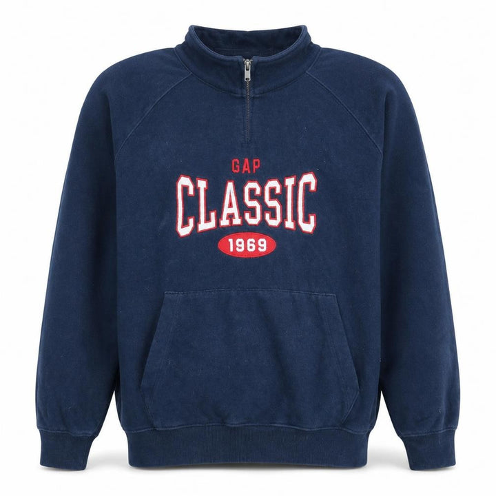 Gap Men's Blue Classic 1969 1/4 Zip Fleece Sweatshirt Size S