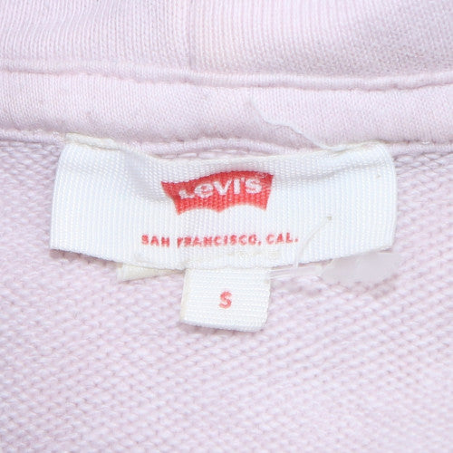 Levi's Women White Small Pullover Hoodie 100% Cotton Logo Sweatshirt
