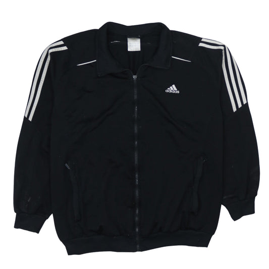 Adidas Men's Black Polyester Track Jacket Size M Full Zip Classic Style
