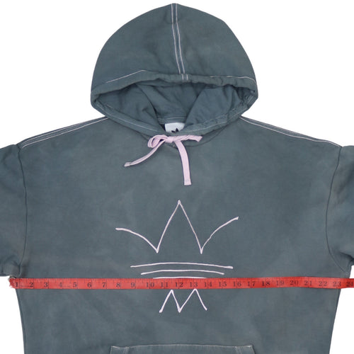 adidas Men Blue Pullover Hoodie S Embroidered Logo Sportswear
