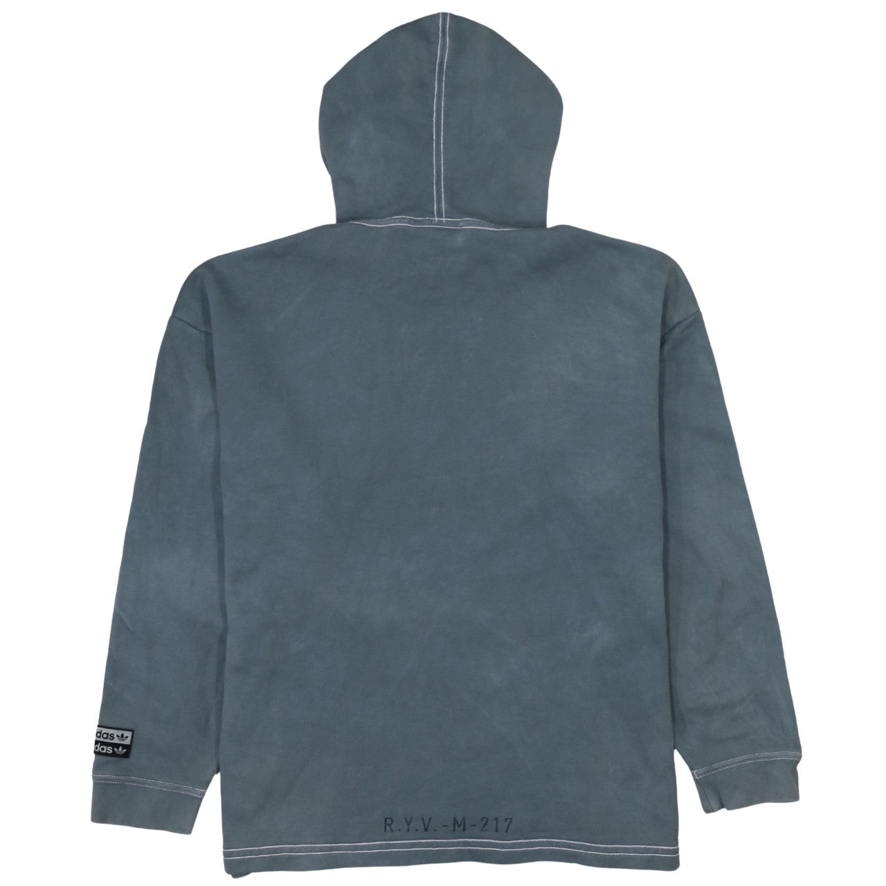 adidas Men Blue Pullover Hoodie S Embroidered Logo Sportswear