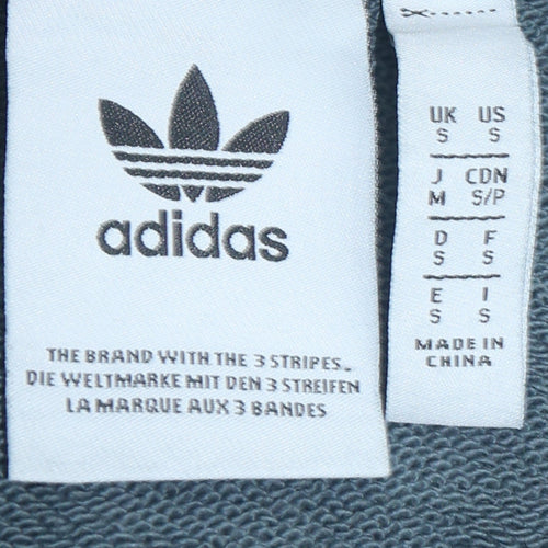 adidas Men Blue Pullover Hoodie S Embroidered Logo Sportswear