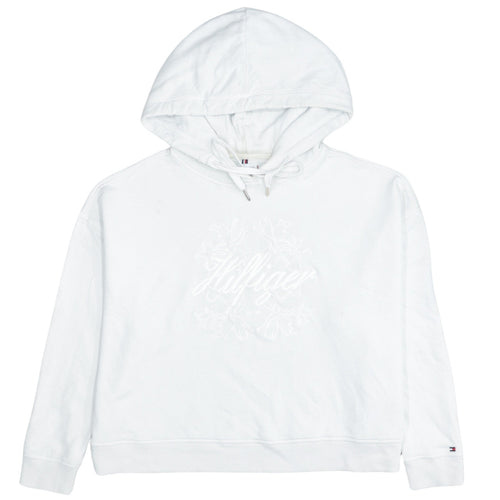 Tommy Hilfiger Women's White Embroidered Pullover Hoodie UK 20