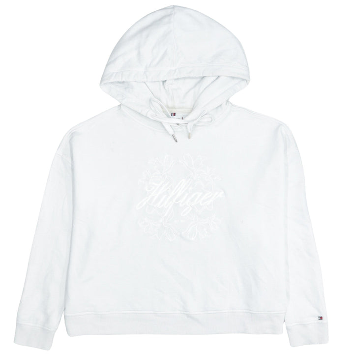 Tommy Hilfiger Women's White Embroidered Pullover Hoodie UK 20