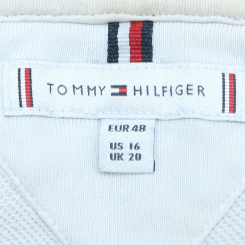 Tommy Hilfiger Women's White Embroidered Pullover Hoodie UK 20