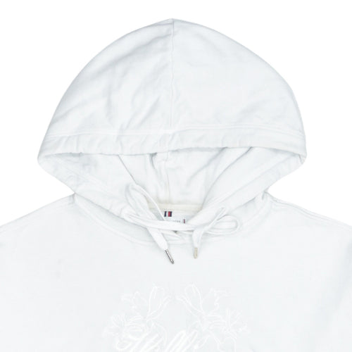 Tommy Hilfiger Women's White Embroidered Pullover Hoodie UK 20
