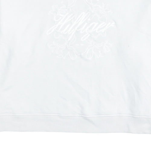 Tommy Hilfiger Women's White Embroidered Pullover Hoodie UK 20