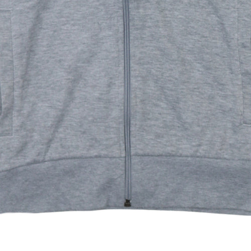 Adidas Men's Grey Full Zip Hoodie Size S Regular Fit Sportswear