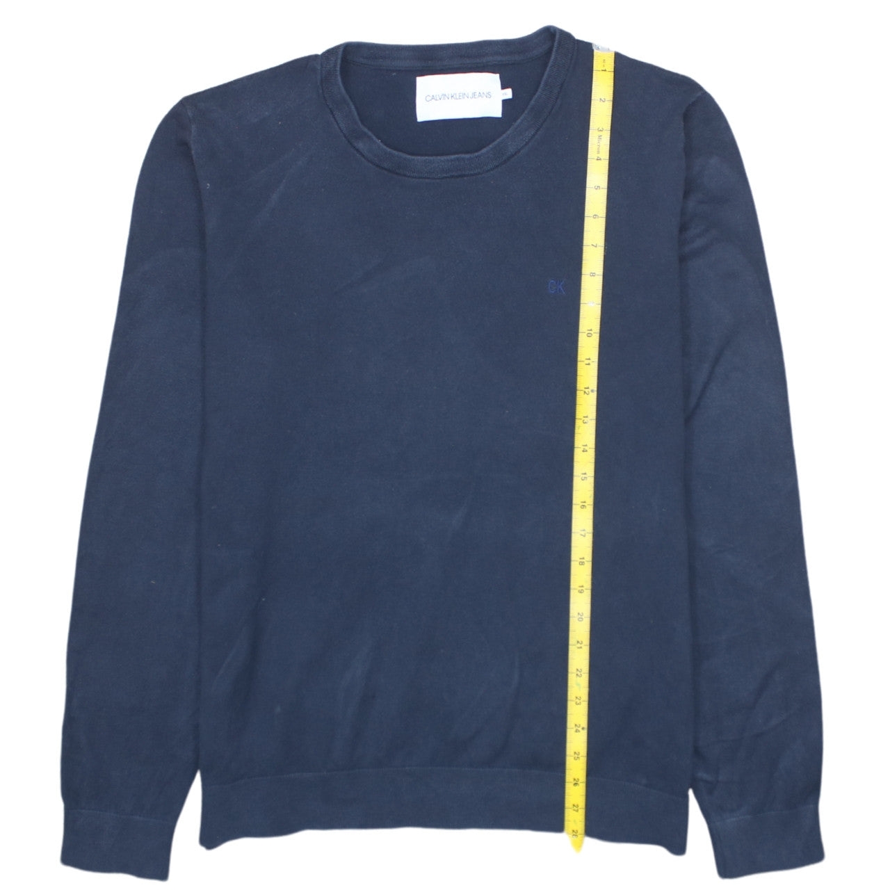 Calvin Klein Jeans Men's Blue Cotton Crew Neck Pullover Jumper 2XL