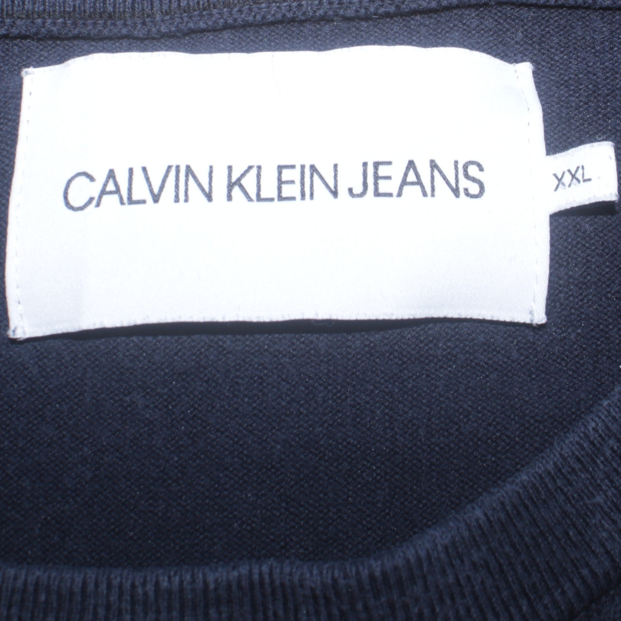 Calvin Klein Jeans Men's Blue Cotton Crew Neck Pullover Jumper 2XL