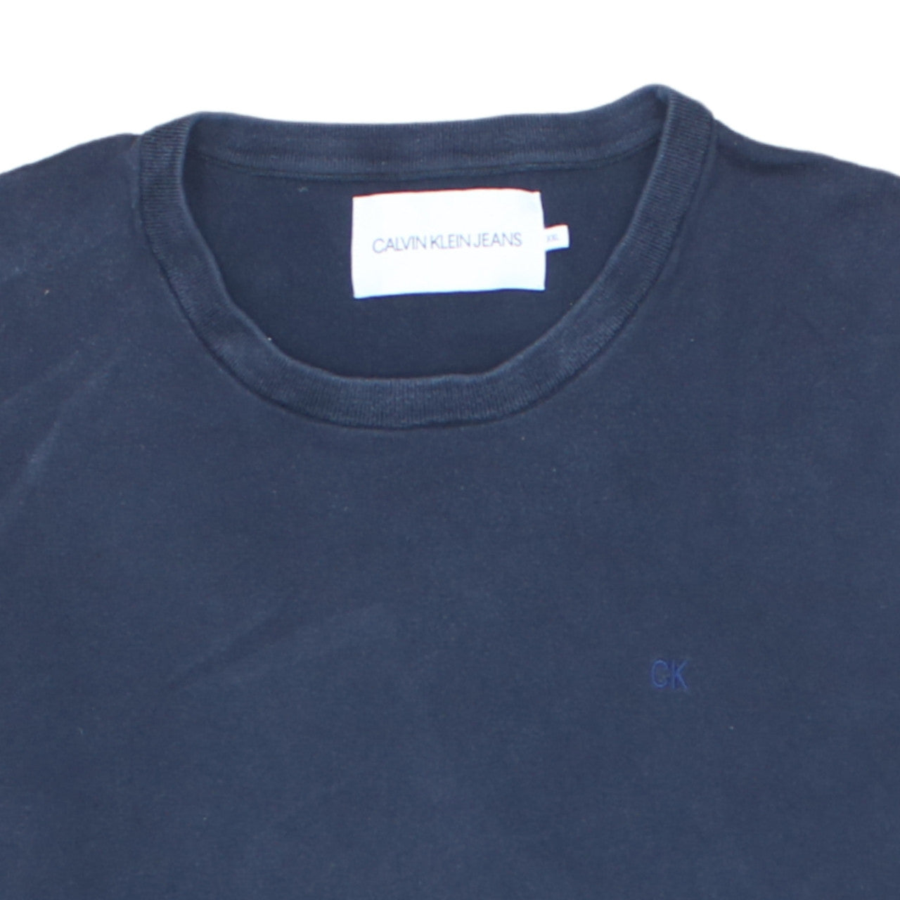Calvin Klein Jeans Men's Blue Cotton Crew Neck Pullover Jumper 2XL