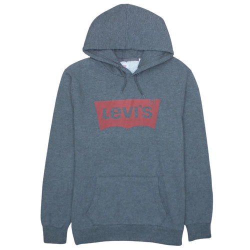 Levi's Men's Grey XL Pullover Hoodie with Logo Graphic Print