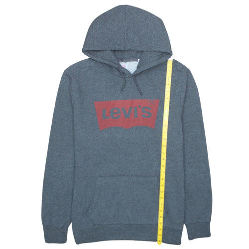 Levi's Men's Grey XL Pullover Hoodie with Logo Graphic Print