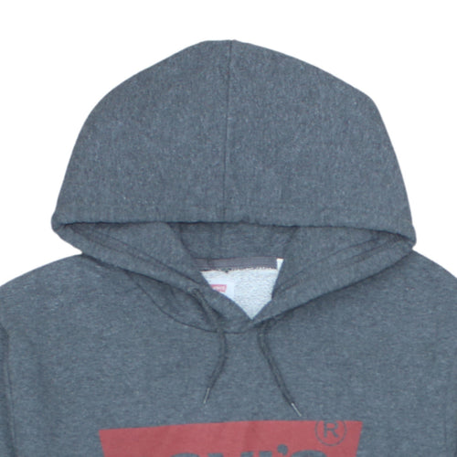 Levi's Men's Grey XL Pullover Hoodie with Logo Graphic Print
