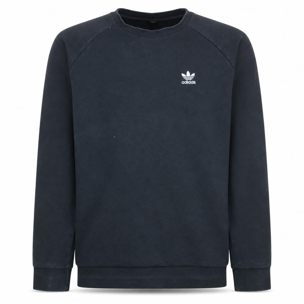 Front view of Adidas Men's Black Crew Neck Pullover Sweatshirt, size S