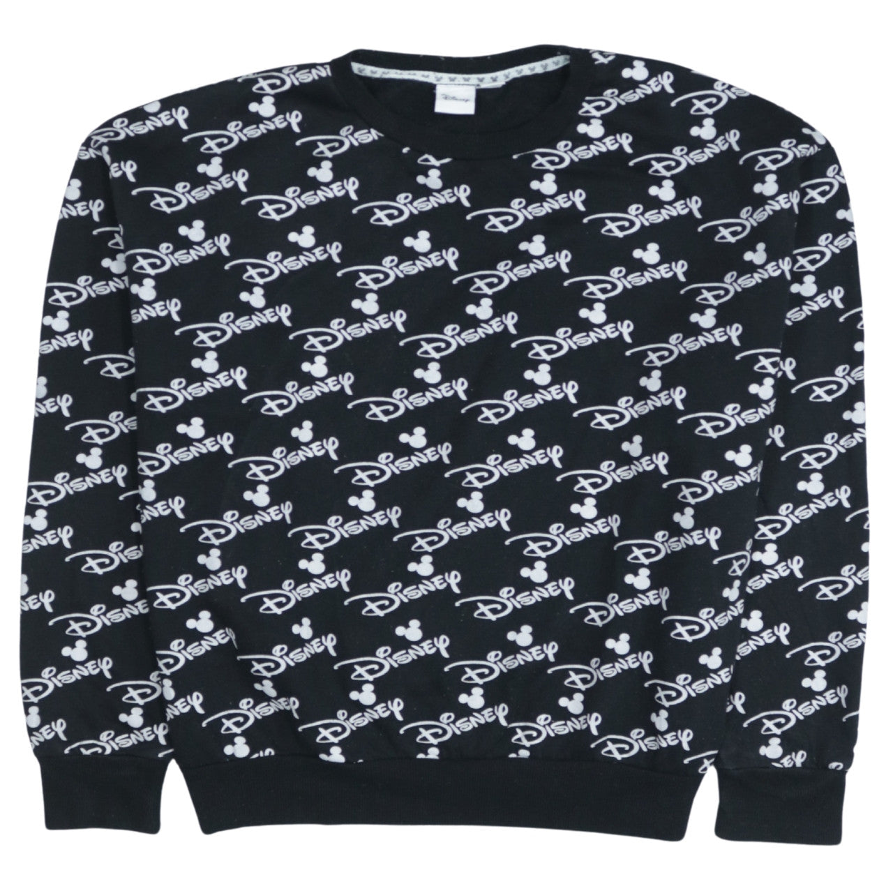 Disney Women Black Crew Neck Pullover Sweatshirt L 14/16