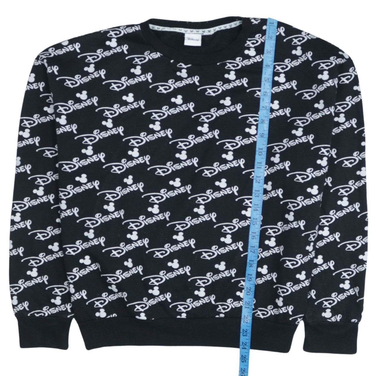 Disney Women Black Crew Neck Pullover Sweatshirt L 14/16