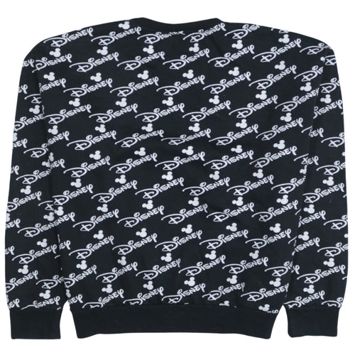 Disney Women Black Crew Neck Pullover Sweatshirt L 14/16
