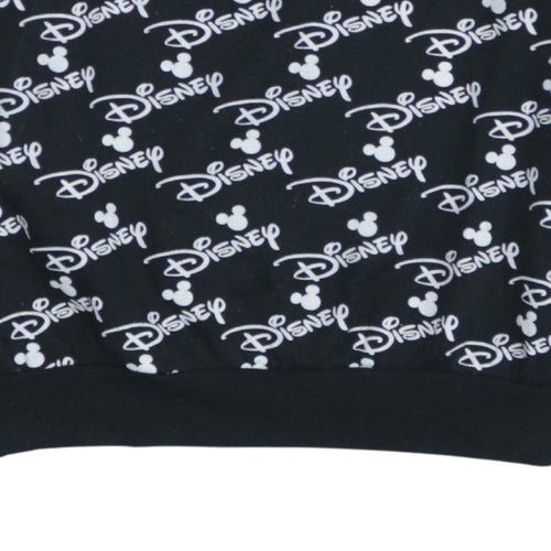 Disney Women Black Crew Neck Pullover Sweatshirt L 14/16