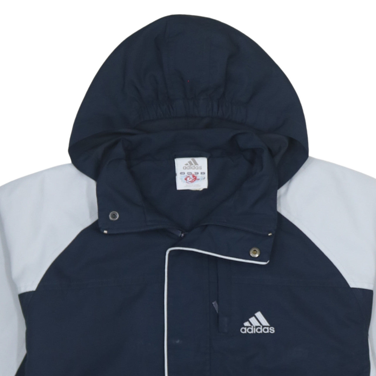 Adidas Boys Blue Colourblock Hooded Rain Coat 11-12 Years