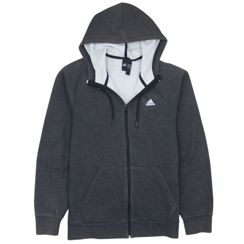 Adidas Men’s Grey Full Zip Hoodie Small Regular Fit