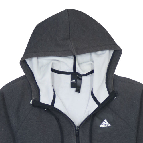 Adidas Men’s Grey Full Zip Hoodie Small Regular Fit