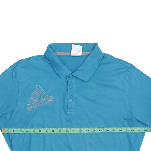 Adidas Men's Blue XL Polo Shirt Cotton Blend Sports Top