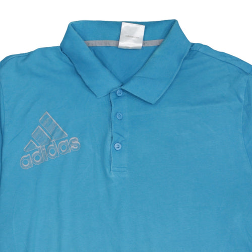 Adidas Men's Blue XL Polo Shirt Cotton Blend Sports Top