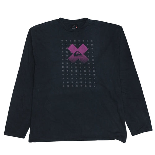 Quiksilver Men’s Black Long Sleeve Graphic Cotton T-Shirt 2XL