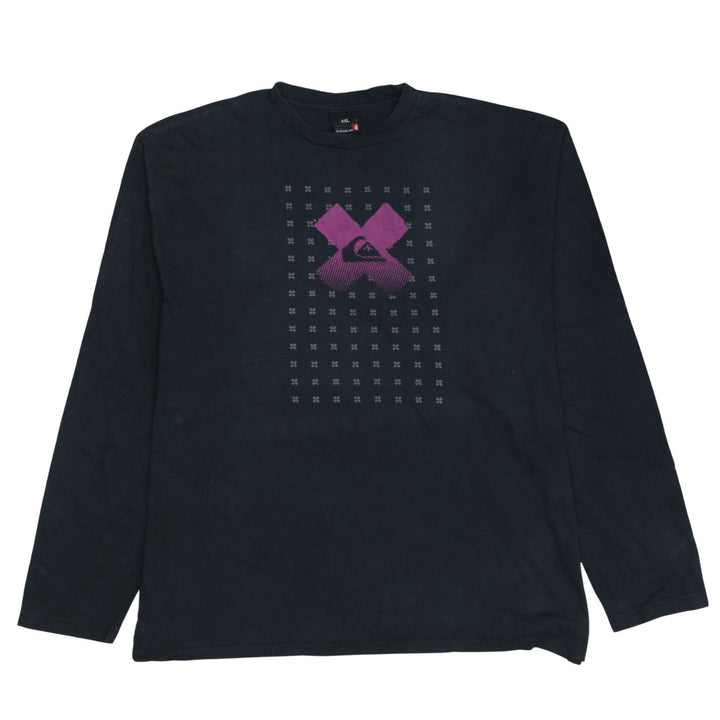 Quiksilver Men’s Black Long Sleeve Graphic Cotton T-Shirt 2XL