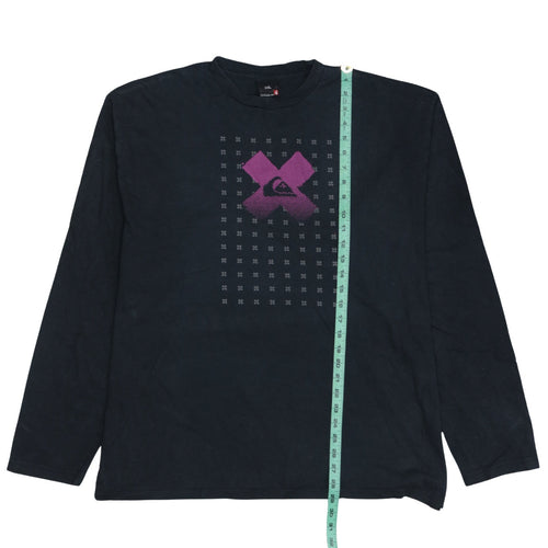 Quiksilver Men’s Black Long Sleeve Graphic Cotton T-Shirt 2XL