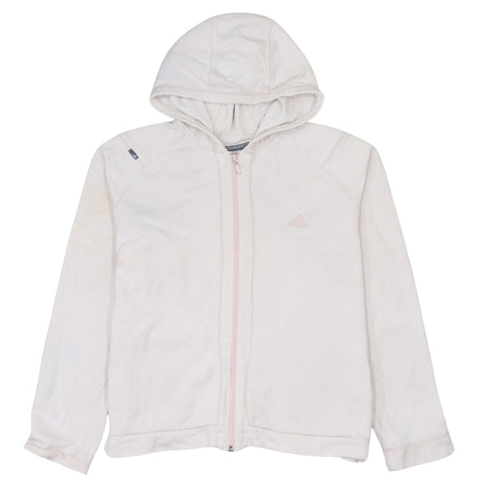 Adidas Women's Ivory Full Zip Hoodie Size 16 Lightweight Sportswear