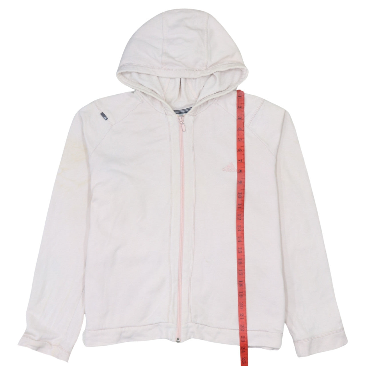 Adidas Women's Ivory Full Zip Hoodie Size 16 Lightweight Sportswear