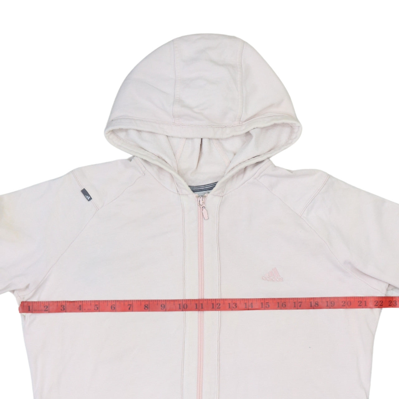 Adidas Women's Ivory Full Zip Hoodie Size 16 Lightweight Sportswear