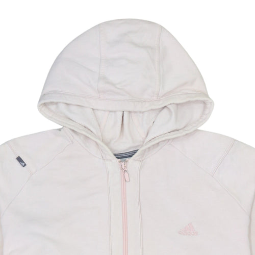 Adidas Women's Ivory Full Zip Hoodie Size 16 Lightweight Sportswear