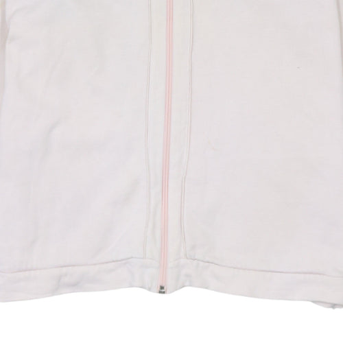 Adidas Women's Ivory Full Zip Hoodie Size 16 Lightweight Sportswear