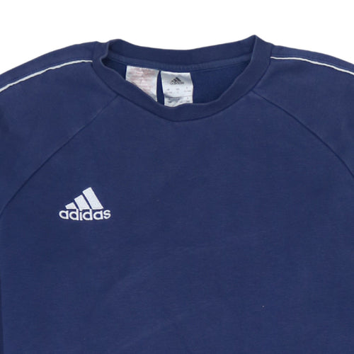 adidas Boys Blue Pullover Sweatshirt 13-14 Years Regular Fit Crew Neck