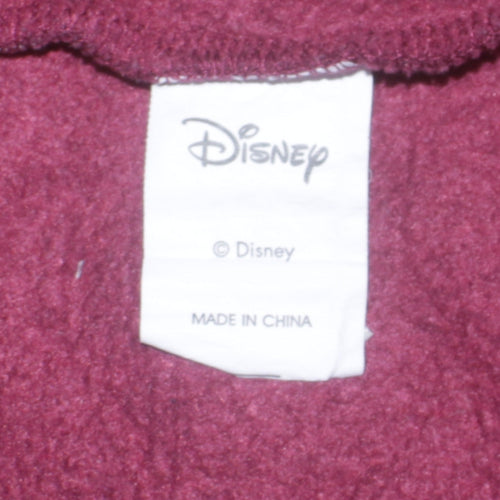 Disney Women Burgundy Minnie Mouse Polka Dot Pullover Sweatshirt L