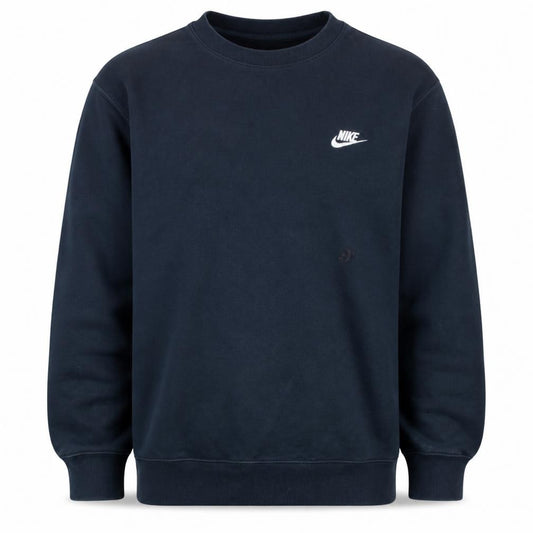 Front view of Nike Men's Blue XL Pullover Crew Neck Logo Sweatshirt
