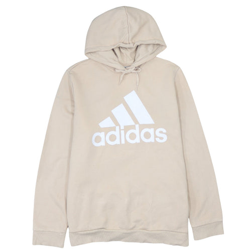 Adidas Womens Beige Pullover Hoodie 2XL Relaxed Fit Hooded Sweatshirt