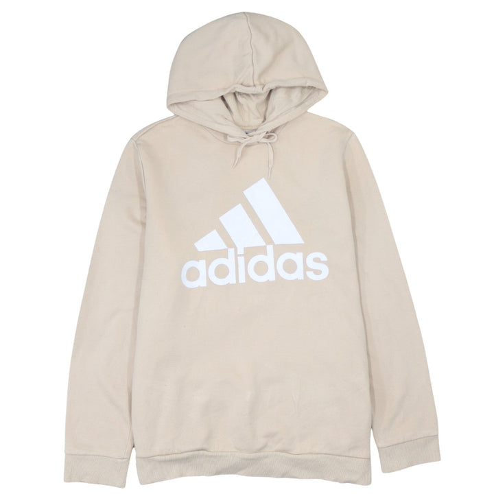 Adidas Womens Beige Pullover Hoodie 2XL Relaxed Fit Hooded Sweatshirt