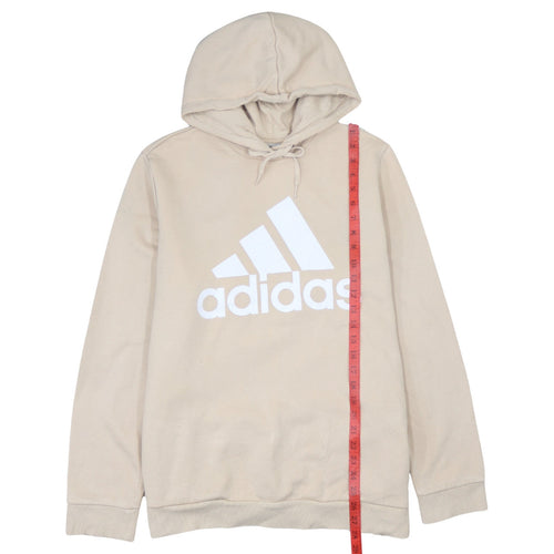 Adidas Womens Beige Pullover Hoodie 2XL Relaxed Fit Hooded Sweatshirt