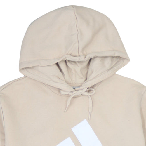 Adidas Womens Beige Pullover Hoodie 2XL Relaxed Fit Hooded Sweatshirt