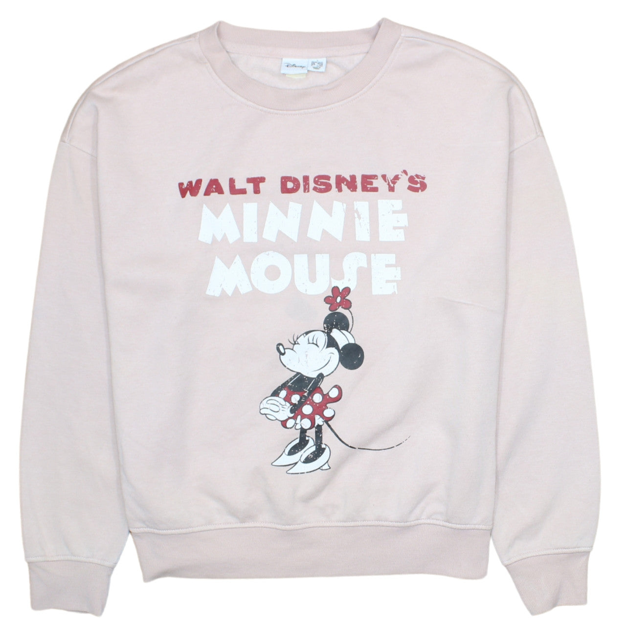 Disney Women Pink Minnie Mouse Sweatshirt S UK 10/12 Graphic Pullover