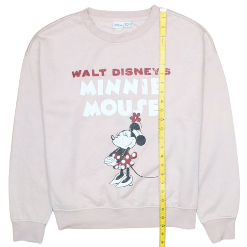 Disney Women Pink Minnie Mouse Sweatshirt S UK 10/12 Graphic Pullover