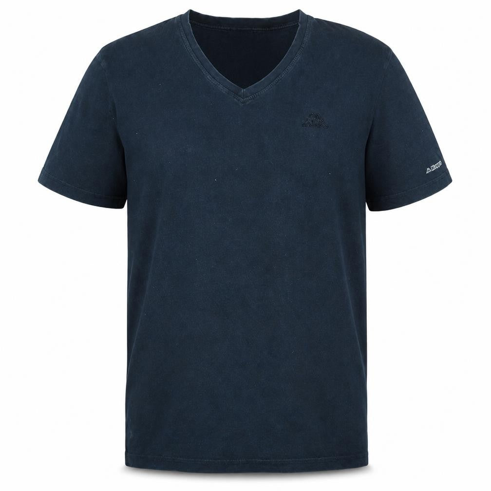 Kappa Men's Blue V-Neck Cotton T-Shirt XL Short Sleeve Casual